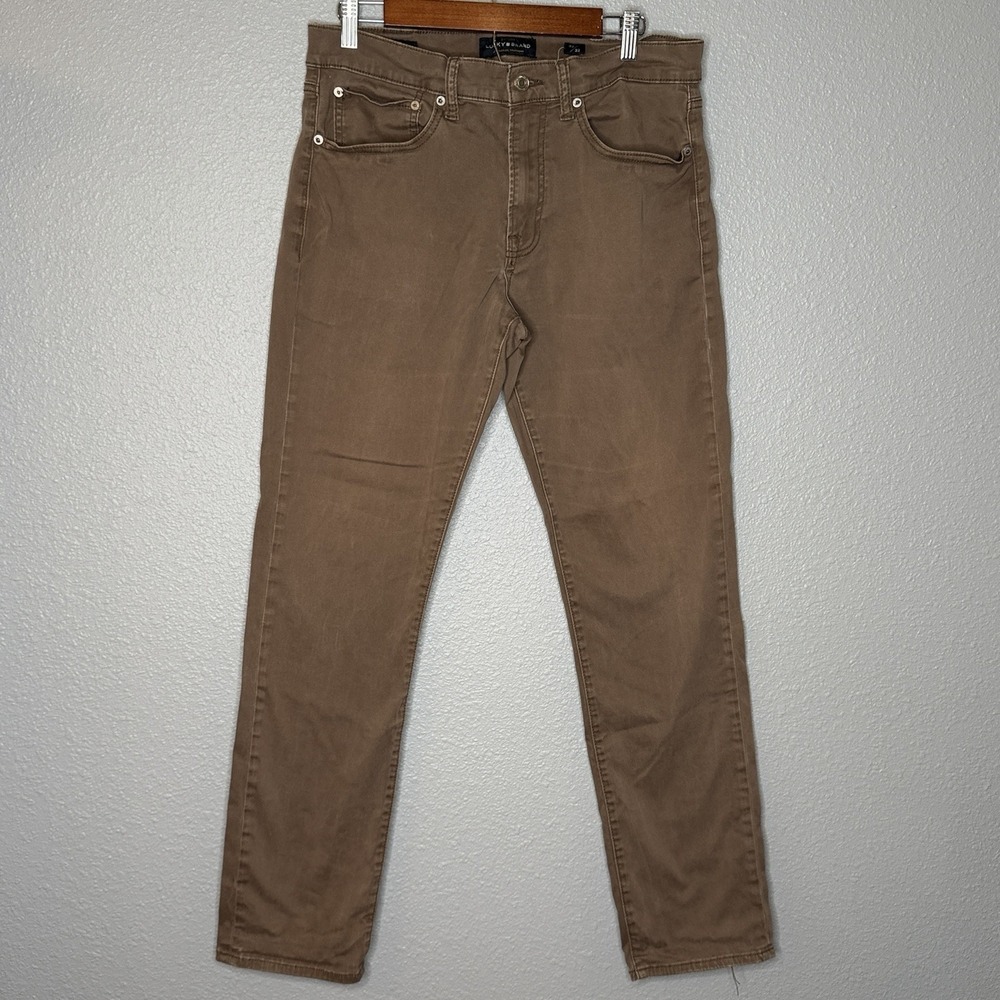 Lucky Brand 121 Slim Jeans Mens 32x32 Brown‎ Stretch Straight Casual Chino Pants